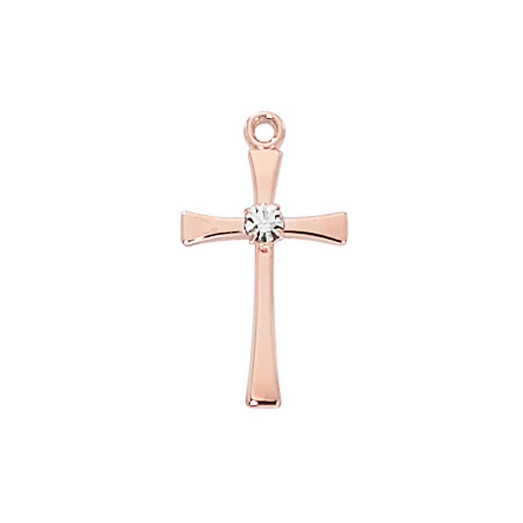 Cross Necklace - Rose Gold over Sterling