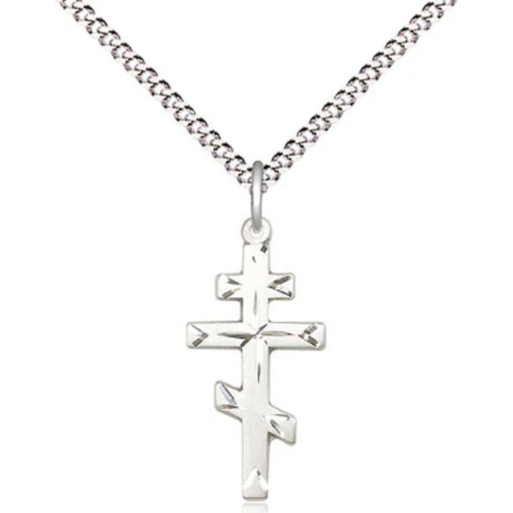 St. Andrew Cross Necklace Sterling Silver 18"