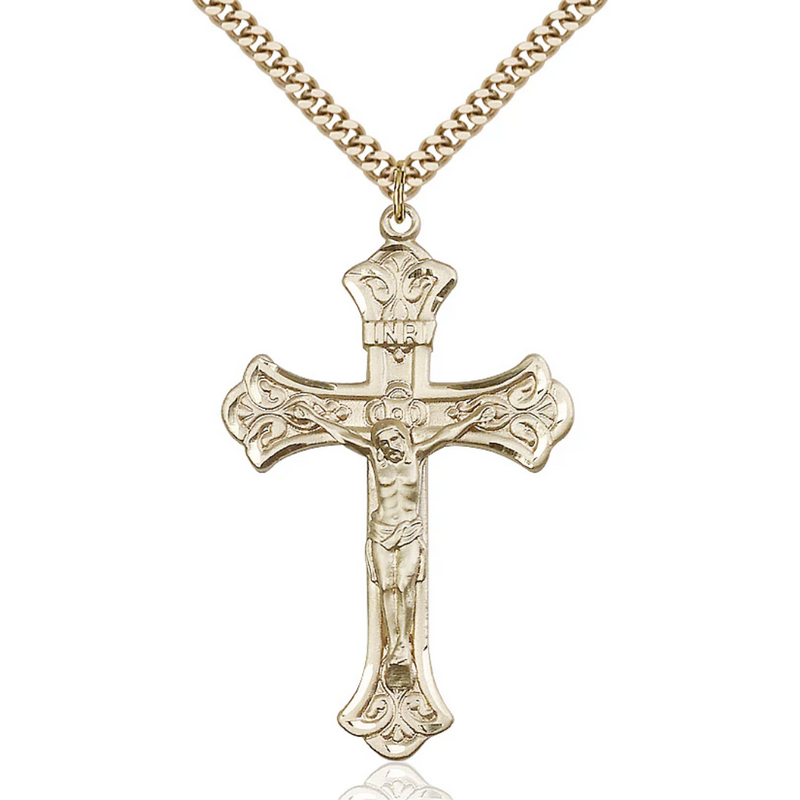 Crucifix Necklace Gold Filled 24"