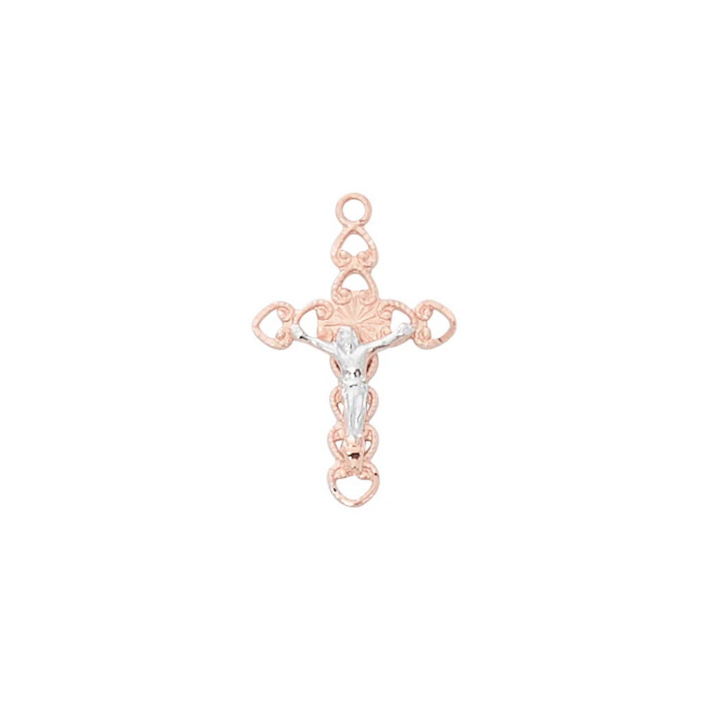 Crucifix Necklace - Rose-Gold over Sterling