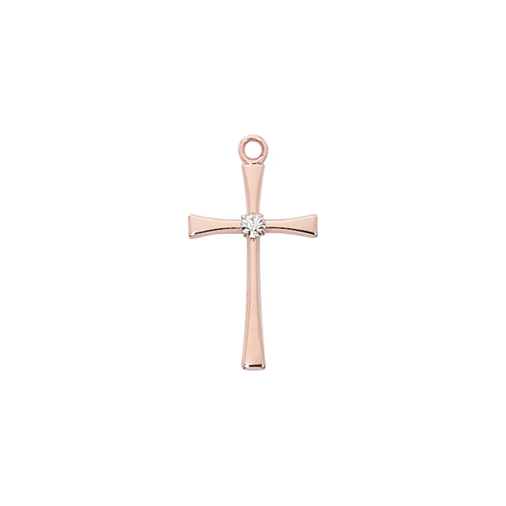 Cross Necklace - Rose-Gold over Sterling