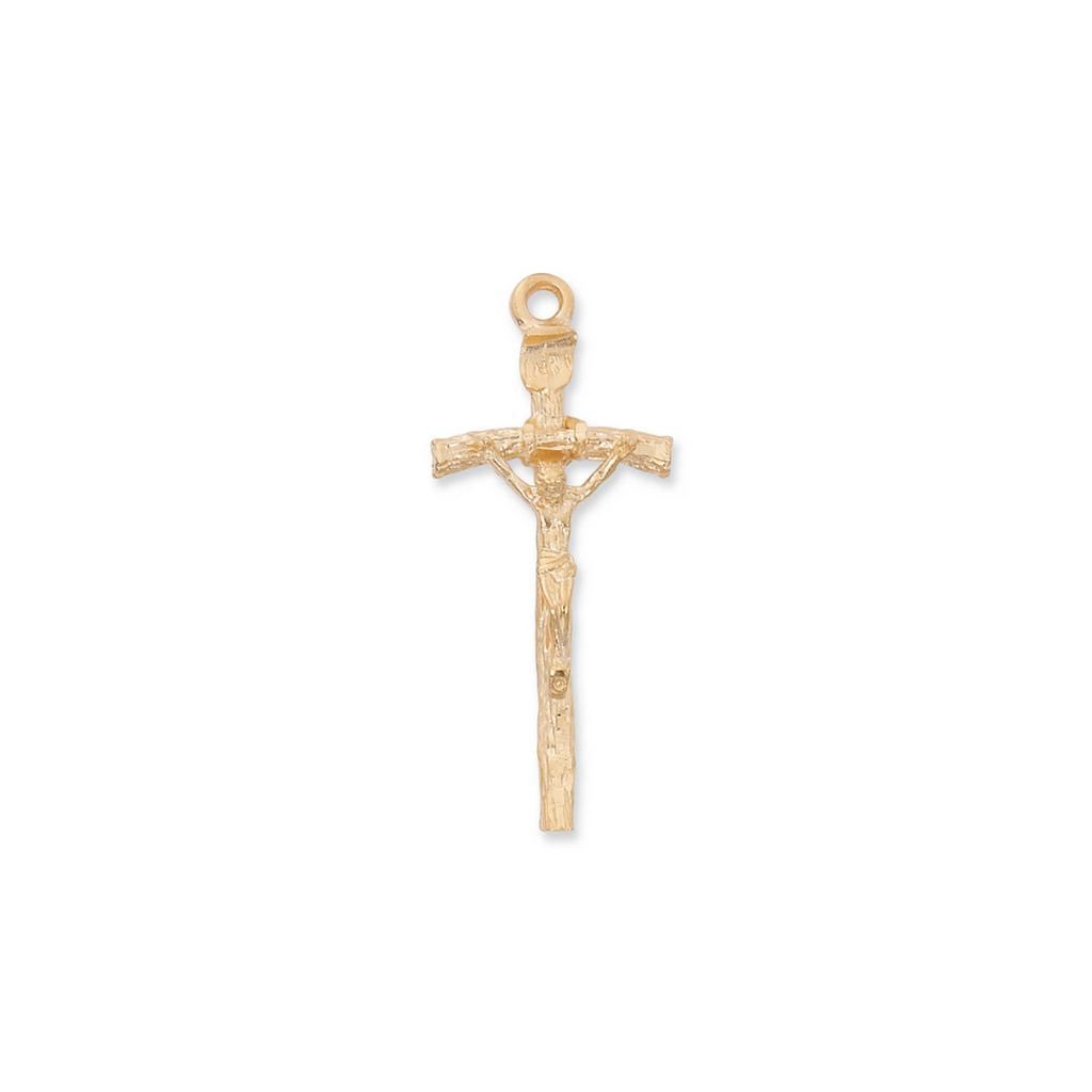 Papal Crucifix Necklace - Gold over Sterling