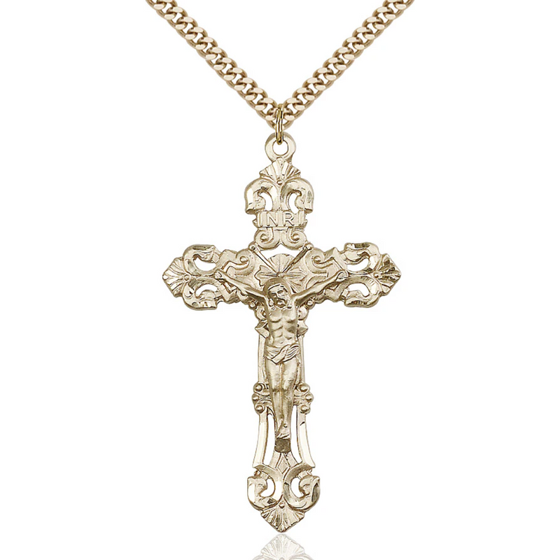 Crucifix Necklace Gold Filled 24"