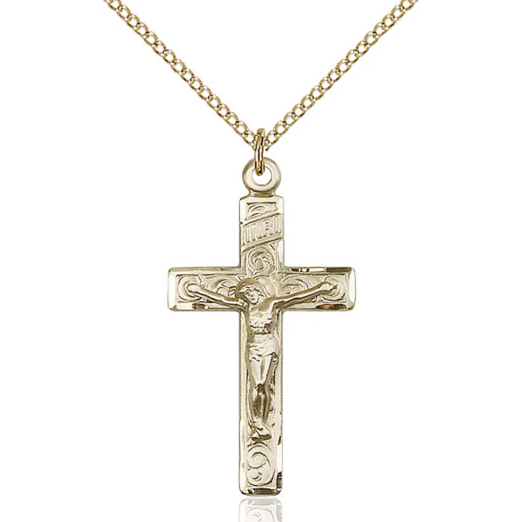 Crucifix Necklace Gold Filled 18"