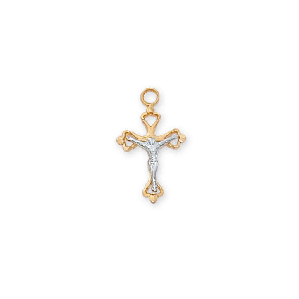 Two-Tone Crucifix Necklace - Gold over Sterling