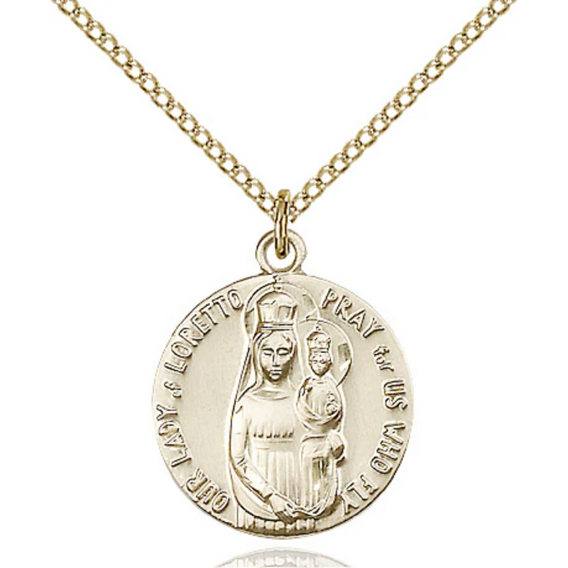 Our Lady of Loretto Medal Gold Filled 18"