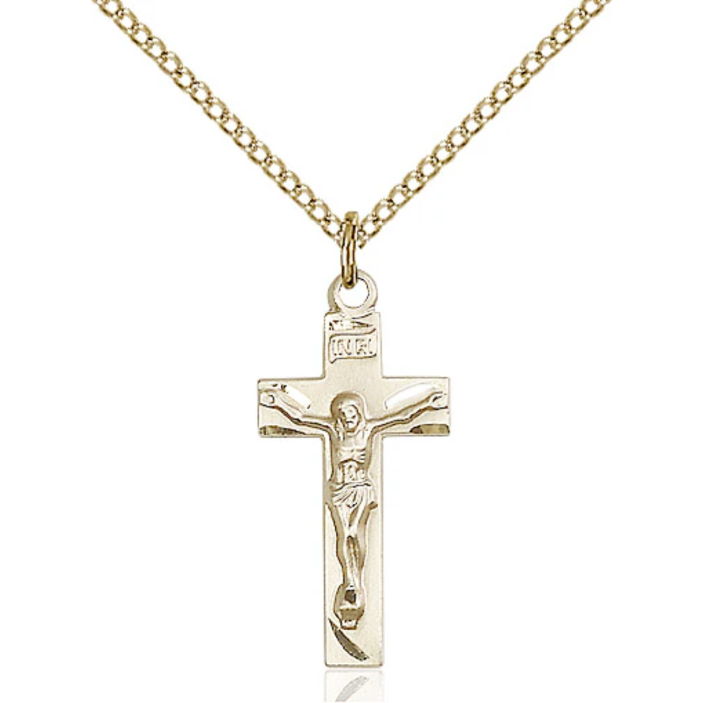 Crucifix Necklace Gold Filled 18"