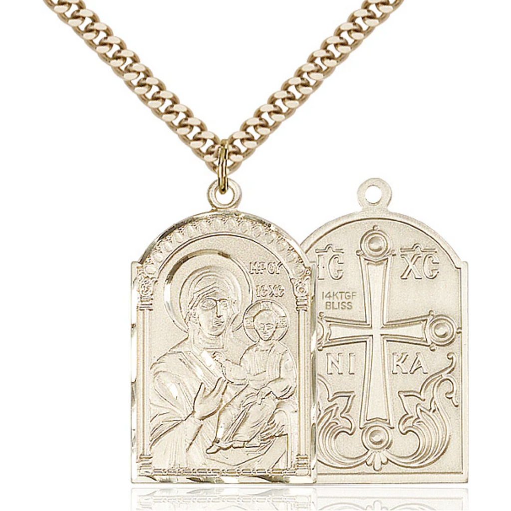 Mother of God Medal Gold Filled 24"