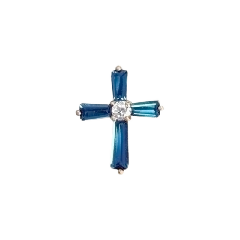 Birthstone September Birthstone Cross Pin .75"H