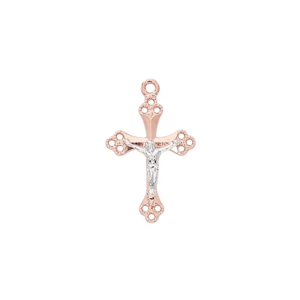 Crucifix Necklace - Rose-Gold over Sterling