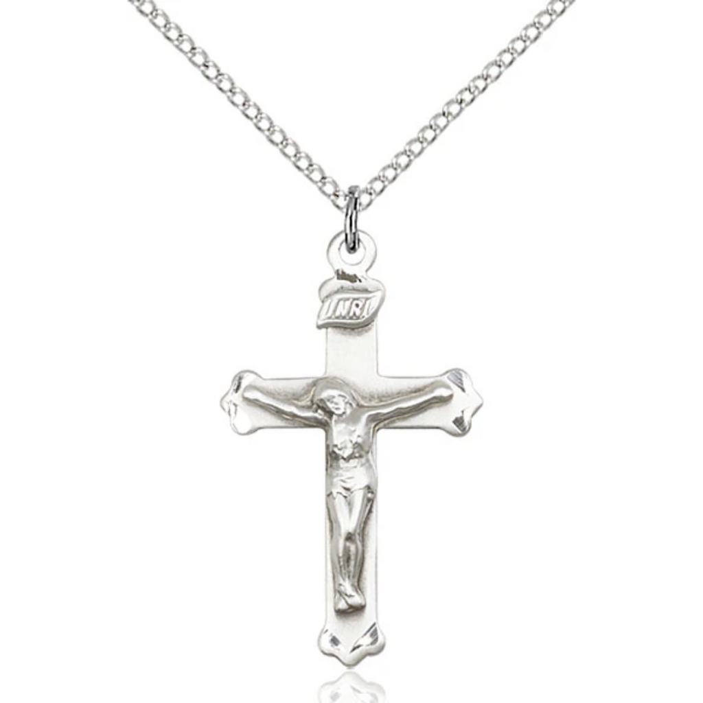 Crucifix Necklace Sterling Silver 18"