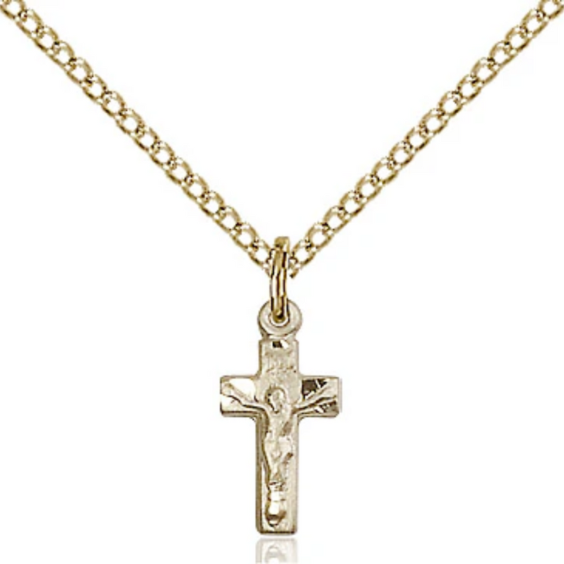 Crucifix Necklace Gold Filled 18"