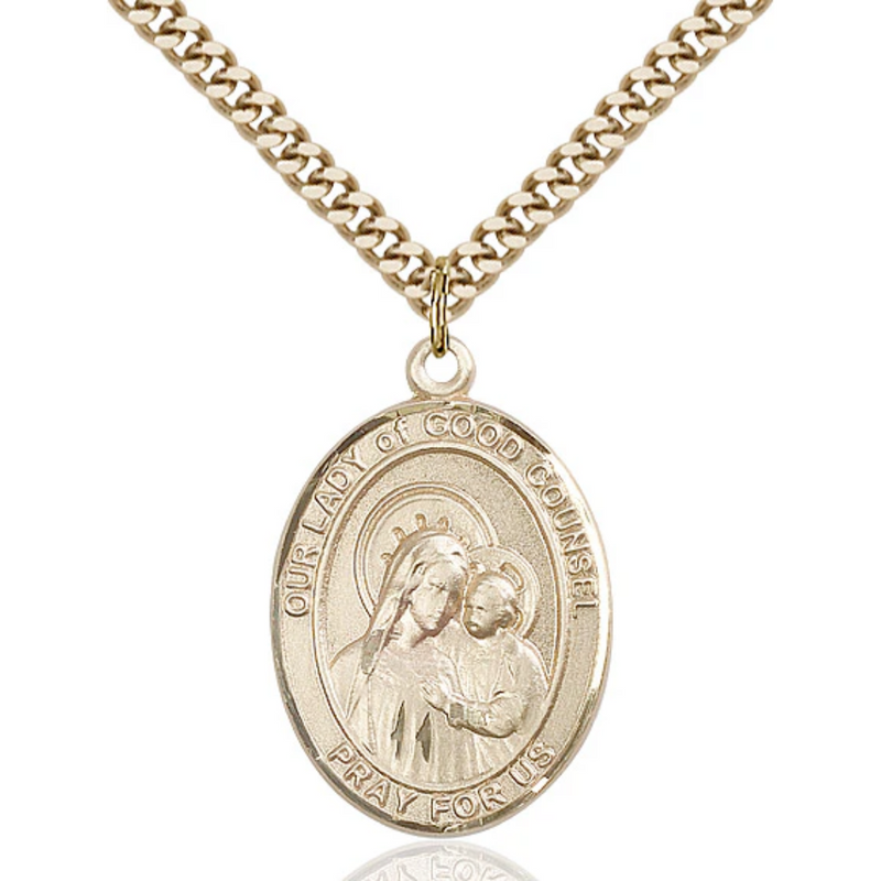 Our Lady of Good Counsel Necklace Gold Filled 24"