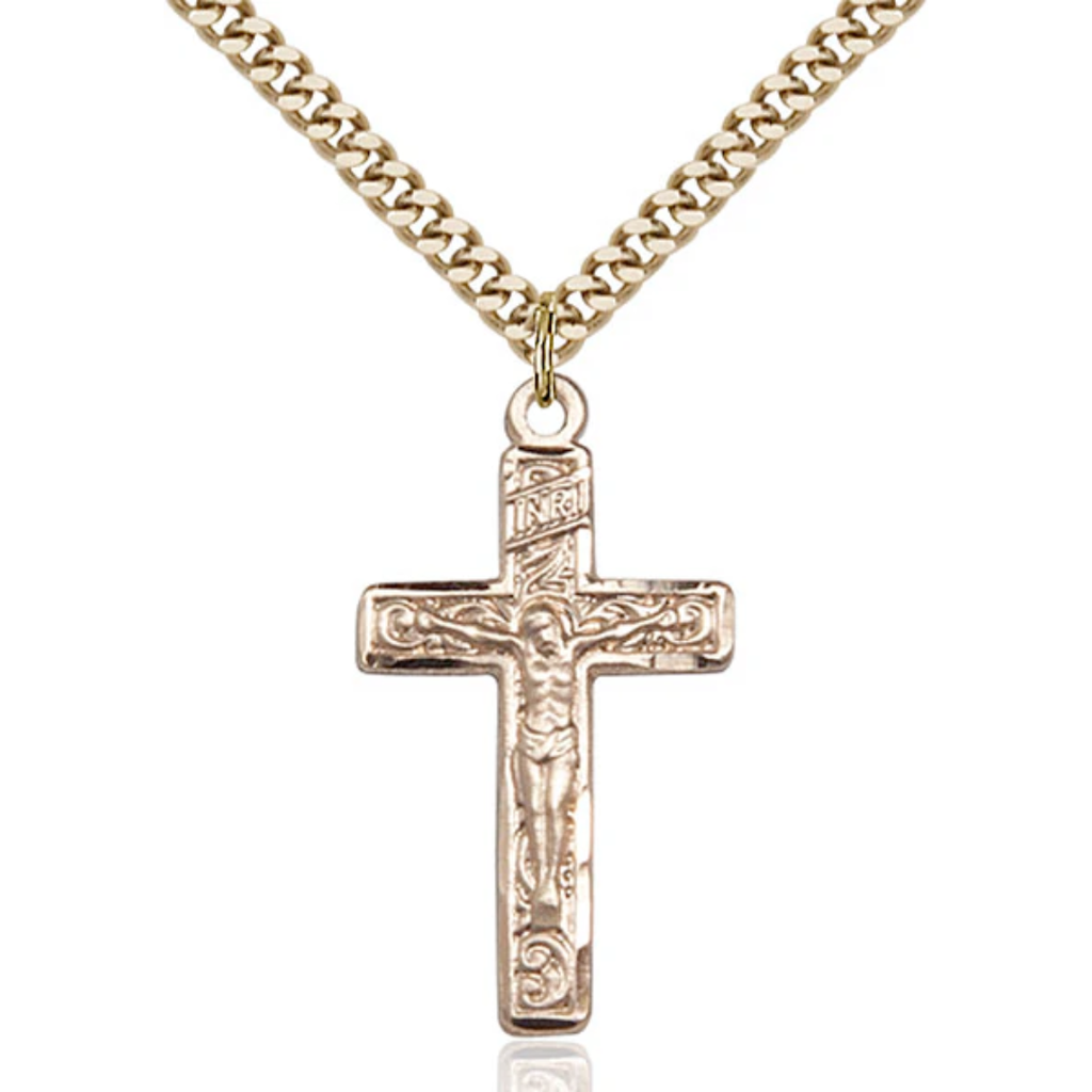 Crucifix Necklace Gold Filled 24"