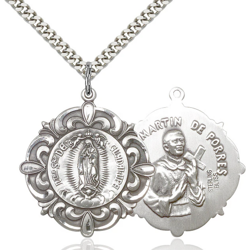Our Lady of Guadalupe Medal Sterling Silver 24"