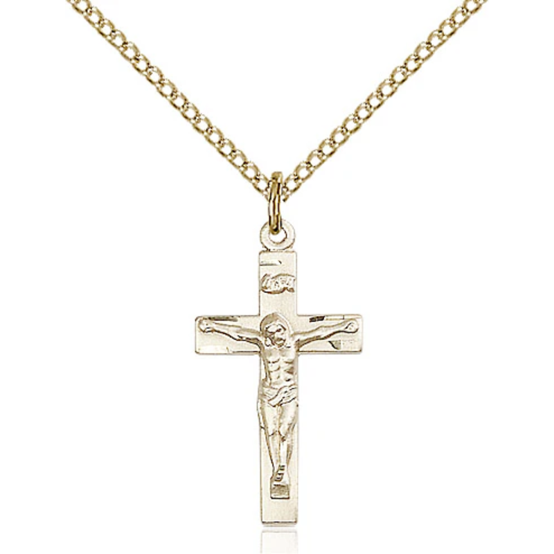 Crucifix Necklace Gold Filled 18"