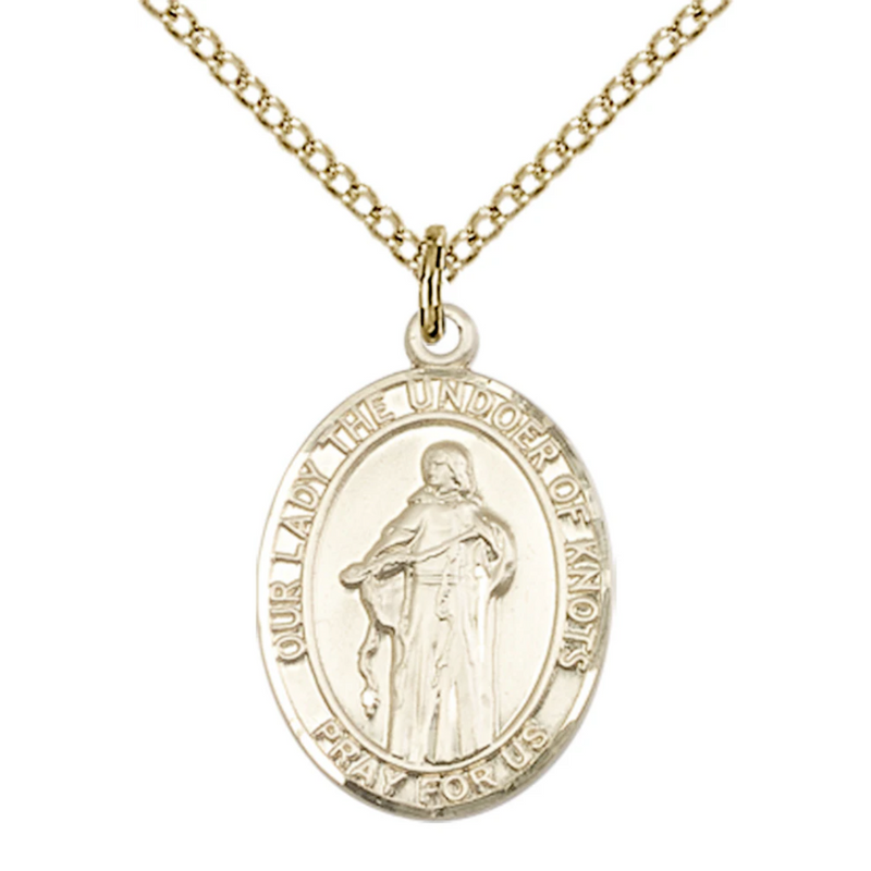 Our Lady the Undoer of Knots Necklace Gold Filled 18"