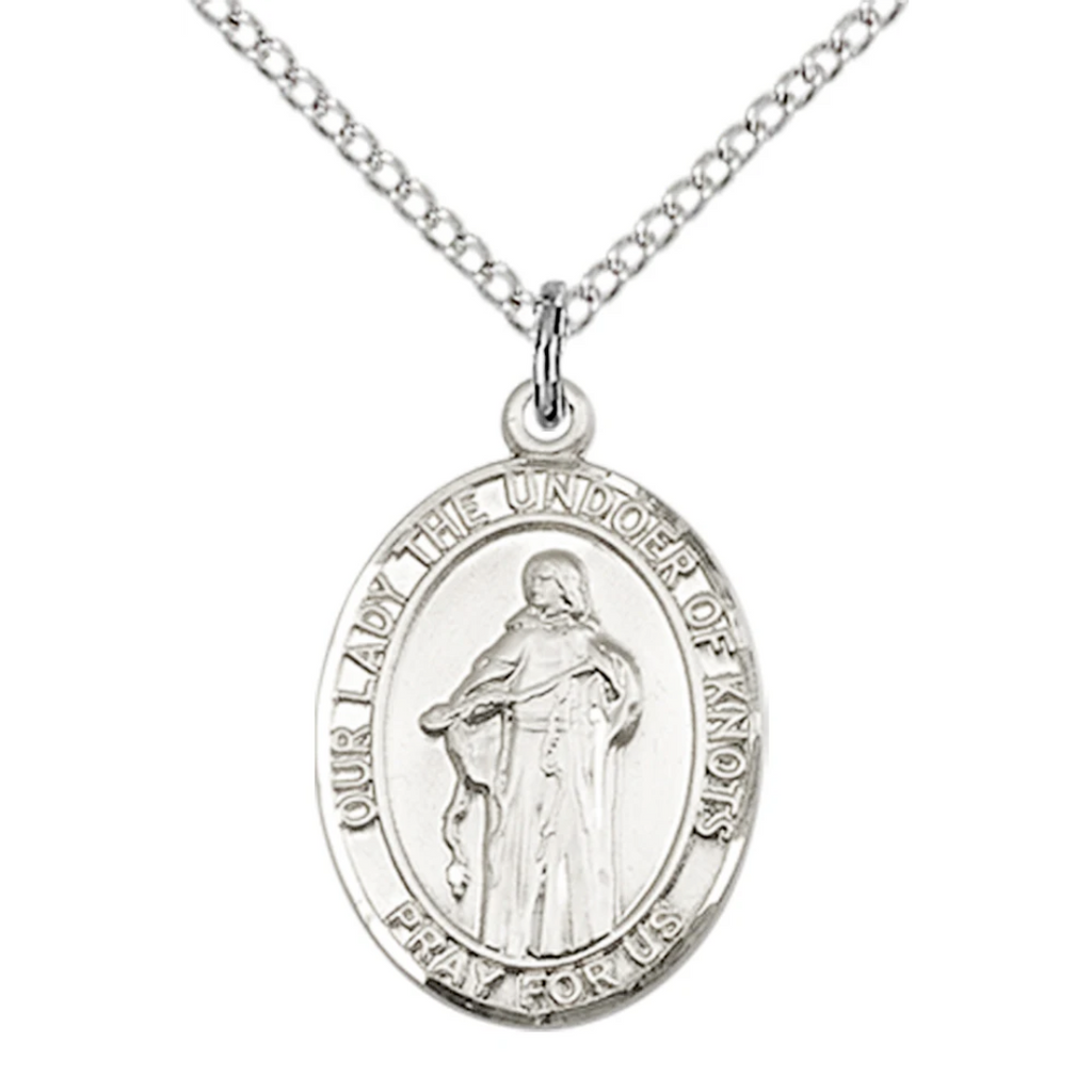 Our Lady the Undoer of Knots Necklace Sterling Silver 18"