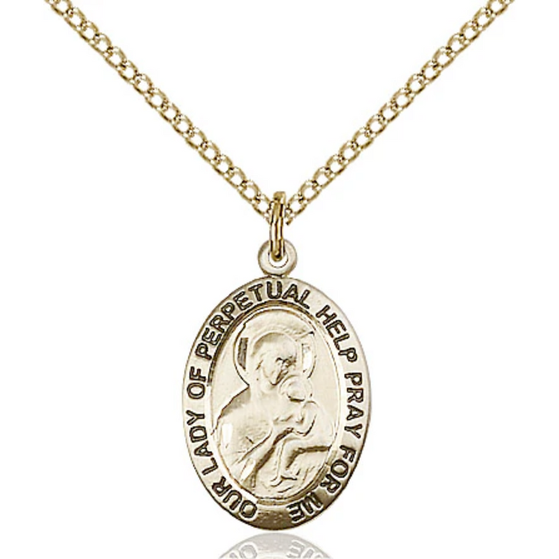 Our Lady of Perpetual Help Necklace Gold Filled 18"