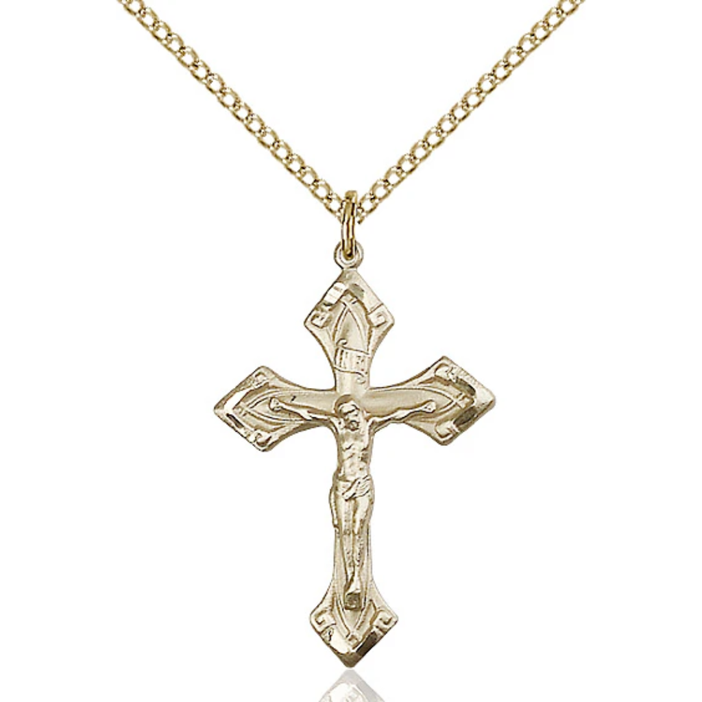 Crucifix Necklace Gold Filled 18"