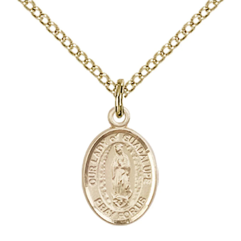 Our Lady of Guadalupe Necklace Sterling or Gold - 18" Chain | Bliss
