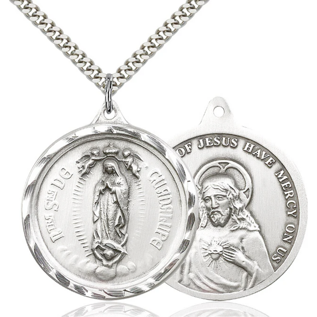 Our Lady of Guadalupe Medal Sterling Silver 24"