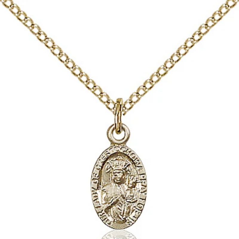 Our Lady of Czestochowa Necklace Gold Filled 18"
