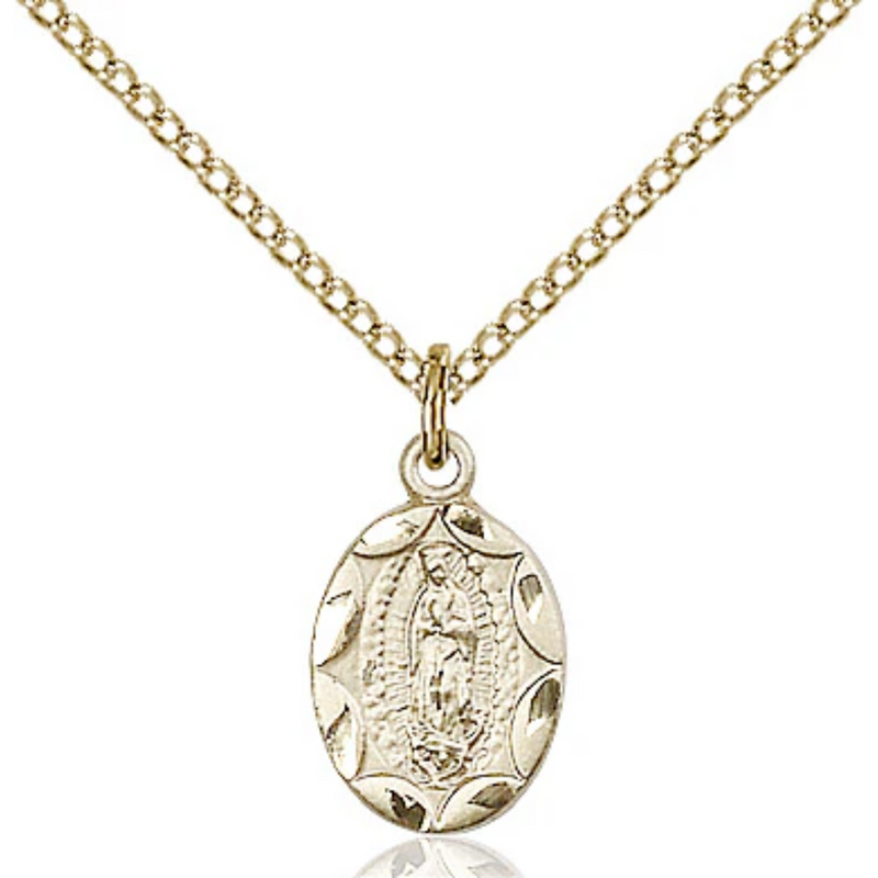 Our Lady of Guadalupe Medal Gold Filled 18"