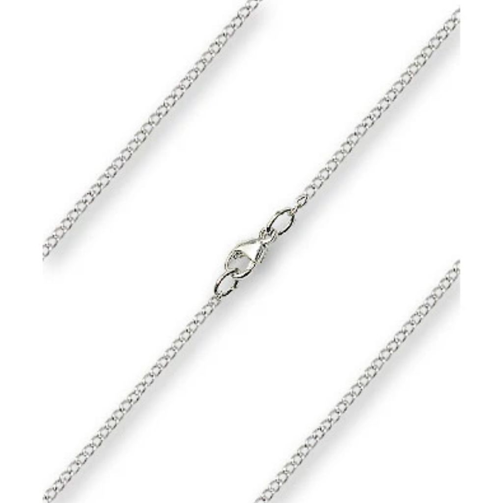 Light Rhodium 18" Light Curb Chain