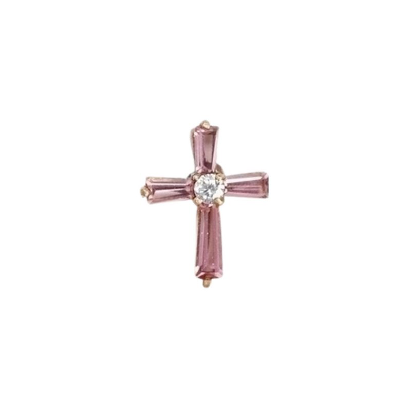 Birthstone October Cross Pin.75"H