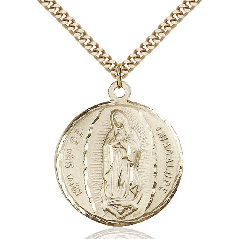 Our Lady of Guadalupe Necklace Gold Filled 24"