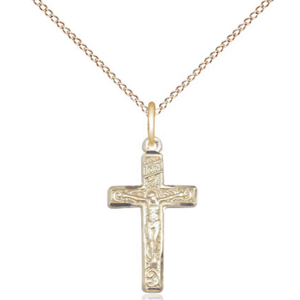 Crucifix Necklace Gold Filled 18"