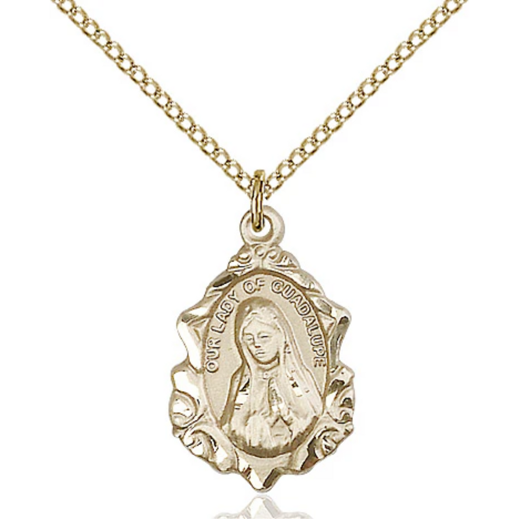Our Lady of Guadalupe Medal Gold Filled 18"