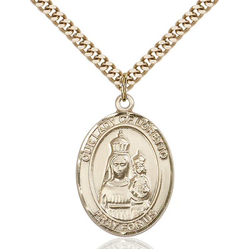 Our Lady of Loretto Necklace Gold Filled 24"