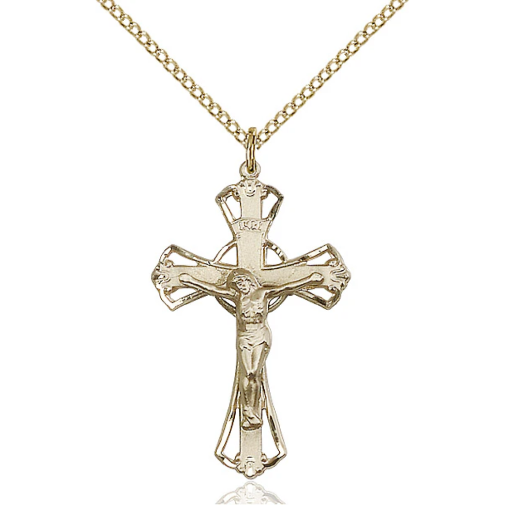 Crucifix Necklace Gold Filled 18"