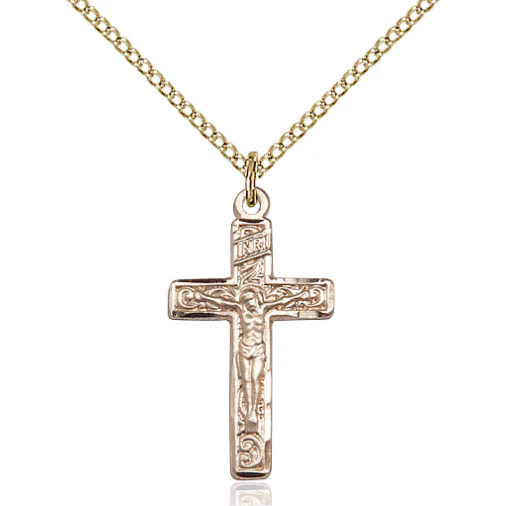 Crucifix Necklace Gold Filled 18"