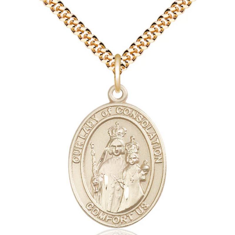 Our Lady of Consolation Necklace Gold Filled 24"