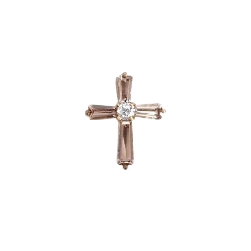 Birthstone June Cross Pin .75"H