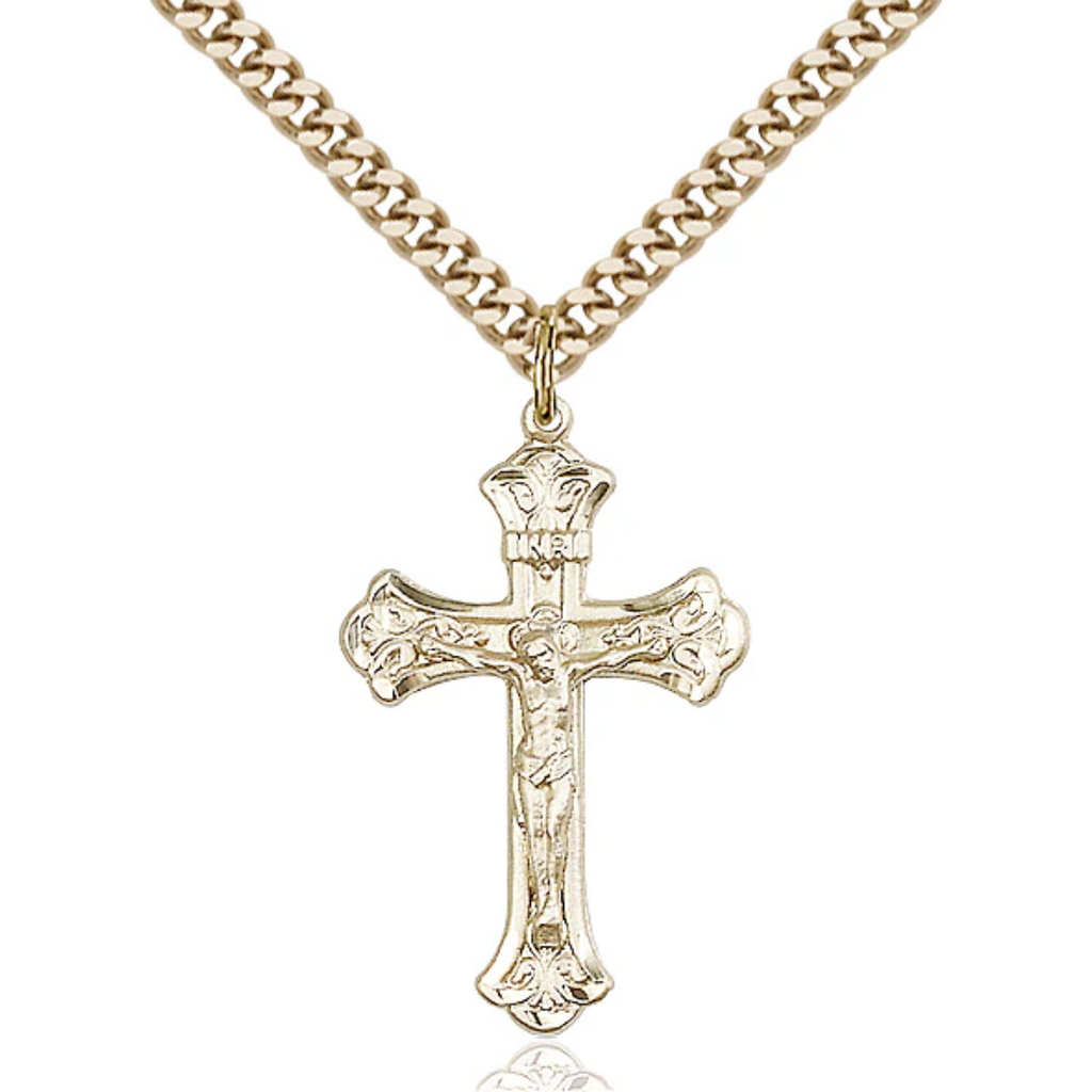 Crucifix Necklace Gold Filled 24"