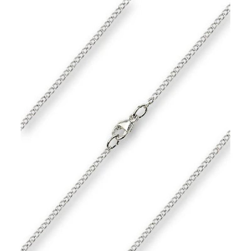 Rhodium 20" Light Curb Chain