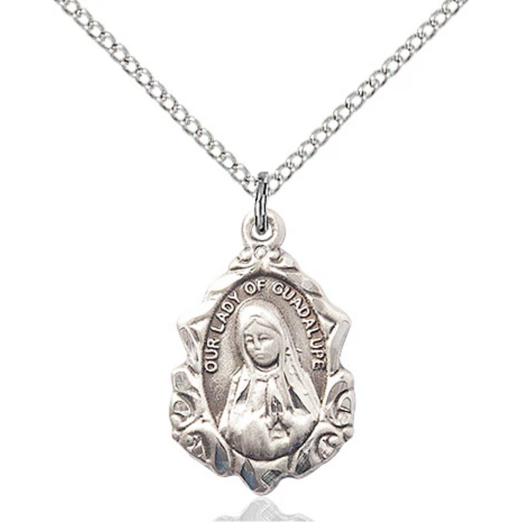 Our Lady of Guadalupe Medal Sterling Silver 18"