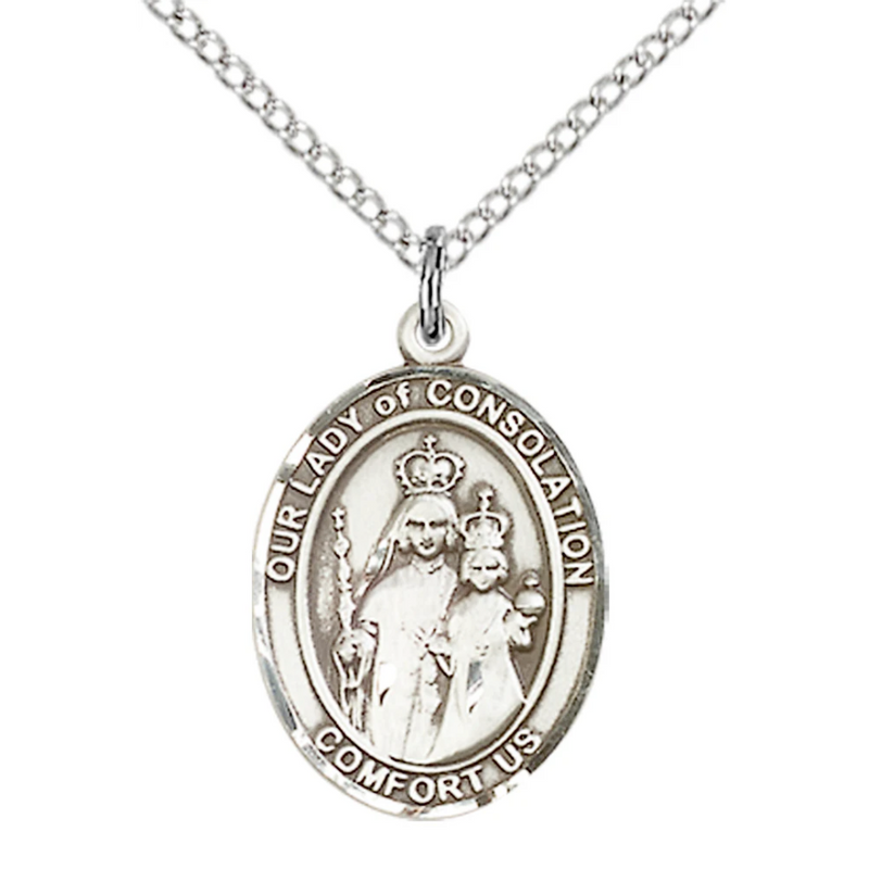 Our Lady of Consolation Necklace Sterling Silver 18"