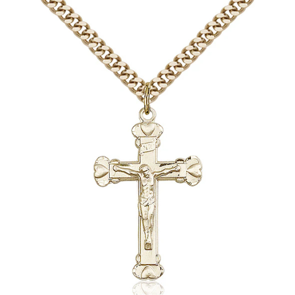 Crucifix Necklace Gold Filled 24"