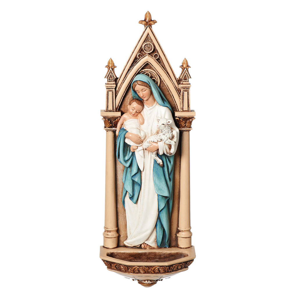 Mary with Child Holy Water Font 7.75"H
