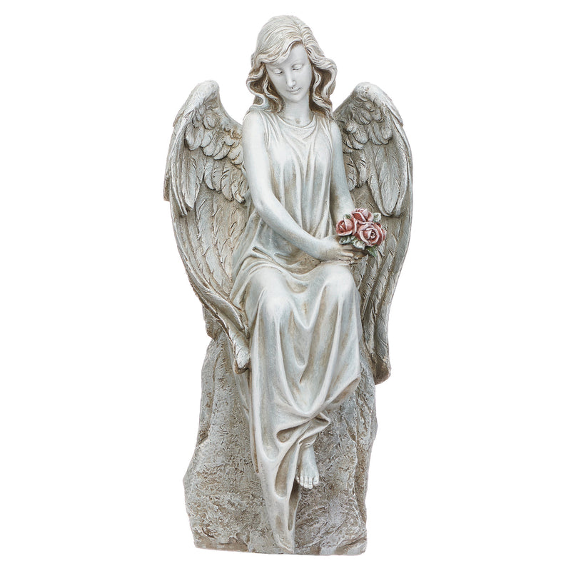Angel with Flowers Garden Statue 17.75"H