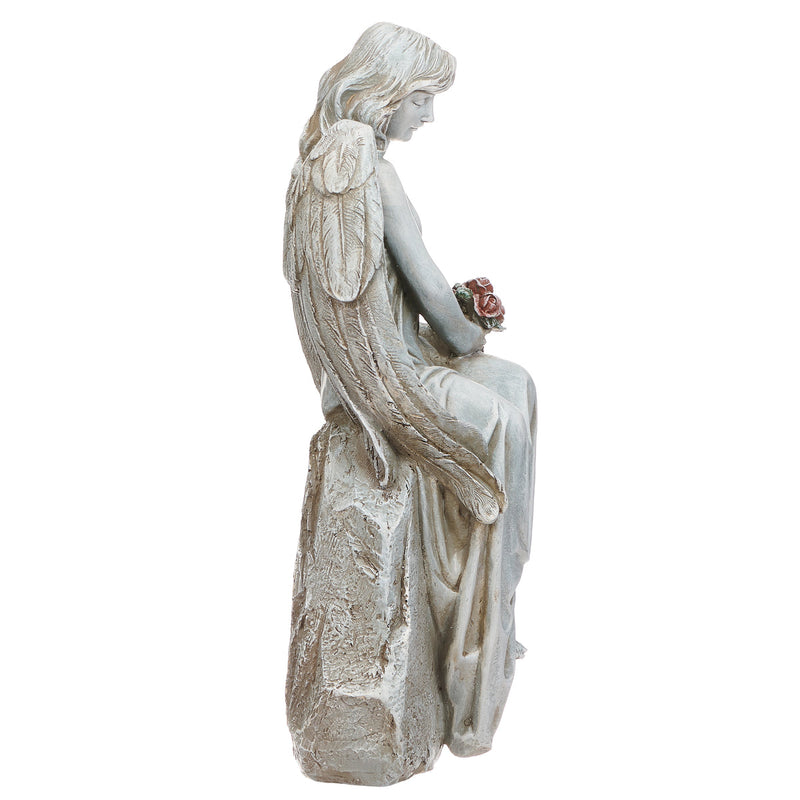 Angel with Flowers Garden Statue 17.75"H