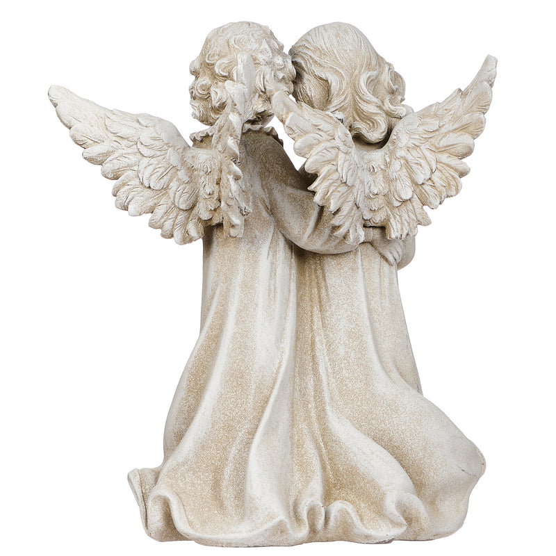 Angels with Bird Garden Statue 12.25"H
