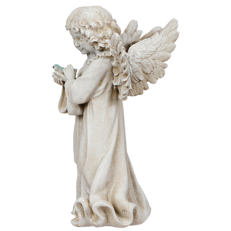 Angels with Bird Garden Statue 12.25"H