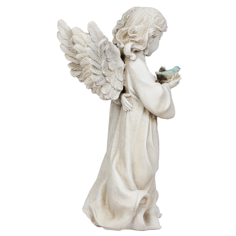 Angels with Bird Garden Statue 12.25"H
