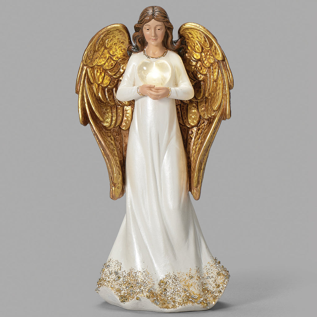 Angel Holding a Heart LED Figure 7.75"H